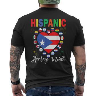 Puerto Rico Hispanic Heritage Month Puerto Rican Flag Men's T-shirt Back Print - Thegiftio UK