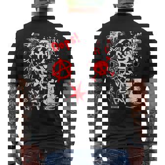 Punk's Not Dead ブラック&レッド メンズTシャツ バックプリント - Kawaiitshirt