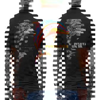 Punta Mita メキシコ バケーション ヴィンテージ トライバル イルカ メンズTシャツ バックプリント - Kawaiitshirt