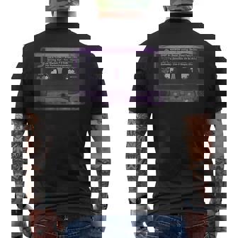 Purple Cassette Tape Retro Vintage 90S Hip Hop Music Lover Men's T-shirt Back Print - Monsterry