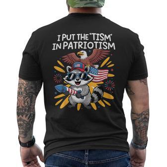I Put The Tism In Patriotism Athletic Eagle Men's T-shirt Back Print - Thegiftio UK