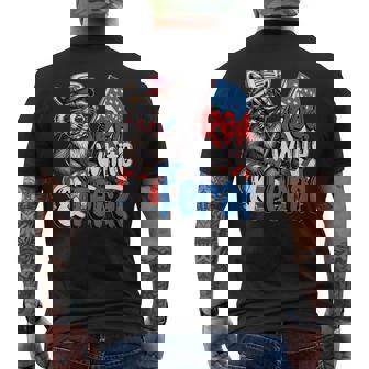 Raccoon 4Th Of July Patriotic Cute Red White And Feral Men's T-shirt Back Print - Thegiftio