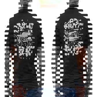 Raised On Old School Graffiti Rap Hip Hop Cassette Men's T-shirt Back Print - Monsterry