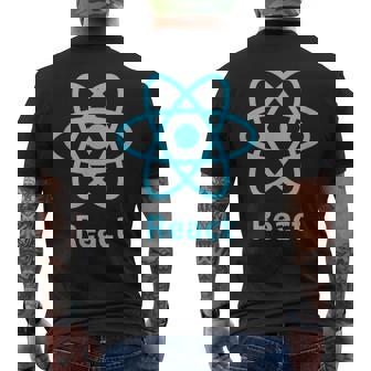 Reactjs ReactJs 公式ロゴ Javascript フレームワーク メンズTシャツ バックプリント - Kawaiitshirt