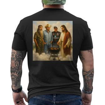 The Real Gang Meet Up In Heaven Phil Meme Bbq Men's T-shirt Back Print - Thegiftio UK