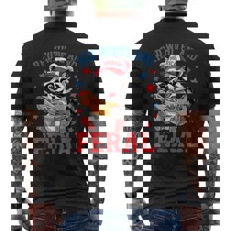 Red And Feral 4Th Of July ユーモア キッズ アメリカ メンズTシャツ バックプリント - Kawaiitshirt