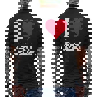 Red Heart I Love Gal メンズTシャツ バックプリント - Kawaiitshirt