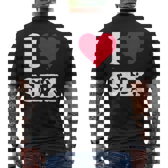 Red Heart I Loveex メンズTシャツ バックプリント - Kawaiitshirt