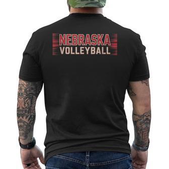 Red Vintage Nebraska Volleyball Men's T-shirt Back Print - Thegiftio