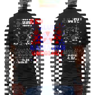 Red White And Blue Radiation Oncology Crew Rt 4Th Of July Men's T-shirt Back Print - Monsterry