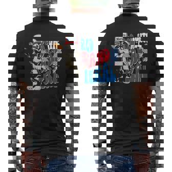 Red White And Feral Raccoon 4Th Of-July Men's T-shirt Back Print - Monsterry