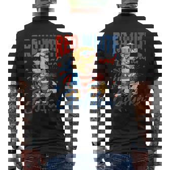Red White Golden 4Th July Golden Retriever American Flag Men's T-shirt Back Print - Thegiftio