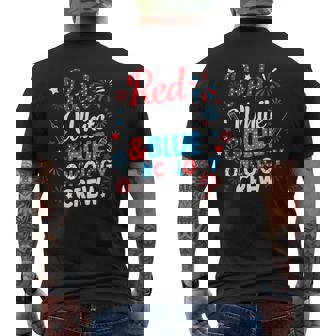 Red White Oncology Crew Firework Patriotic Independence Day Men's T-shirt Back Print - Thegiftio UK