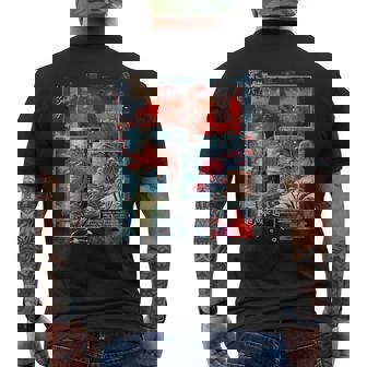 Redpider Lily の 曼珠沙華 で 日本のヴィンテージ の 美的スタイルのコラージュ メンズTシャツ バックプリント - Kawaiitshirt