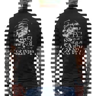 Reel Cool Grandpa Fishing Fisherman Fish Lover Father's Day Men's T-shirt Back Print - Monsterry