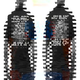 Regulators Mount Up 4Th Of July Patriotic American Flag Men's T-shirt Back Print - Monsterry