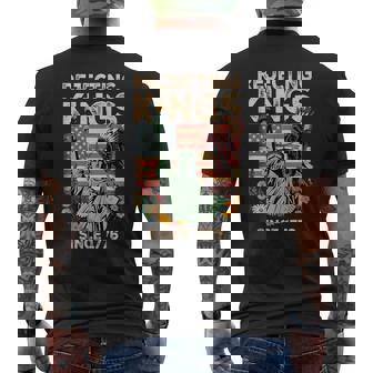 Rejecting Kings Since 1776 Flag Protest Save Democracy Men's T-shirt Back Print - Monsterry