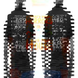 There's Some Horrors In This House Horror Characters Men's T-shirt Back Print | Mazezy