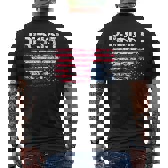 Resist American Flag Upside Down Distress Vintage Men's T-shirt Back Print - Monsterry