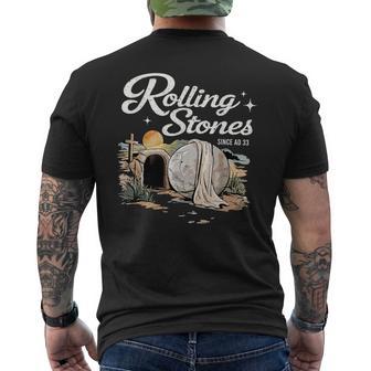Resurrection Stone Graphic With Cross Men's T-shirt Back Print - Thegiftio UK