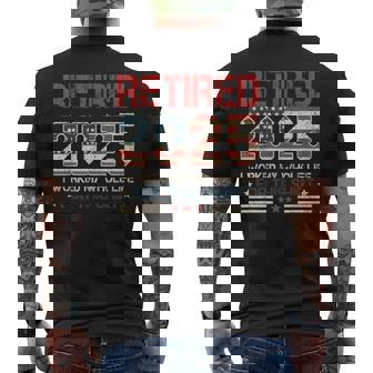Retired 2025 Retirement Worked Whole Life For This Mens Men's T-shirt Back Print - Thegiftio UK