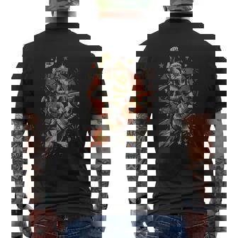 Retro Bigfoot Fireworks July 4Th Sasquatch American Us Flag Men's T-shirt Back Print | Mazezy