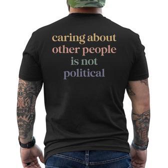 Retro Caring About Other People Is Not Political Men's T-shirt Back Print - Thegiftio