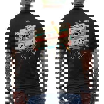 Retro Cassette Tape With Pencil 80S 90S Music Vintage Party Men's T-shirt Back Print | Mazezy