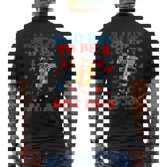 Retro 4Th Of July Patriotic Bad Day To Be A Hot Dog Men's T-shirt Back Print - Thegiftio UK