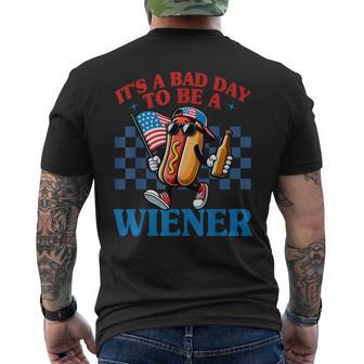 Retro Its A Bad Day To Be A Wiener Hot Dog 4Th Of July Men's T-shirt Back Print - Thegiftio UK