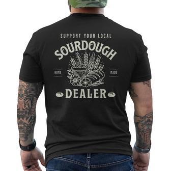 Retro Support Your Local Sourdough Dealer Bread Makers Men's T-shirt Back Print - Thegiftio UK