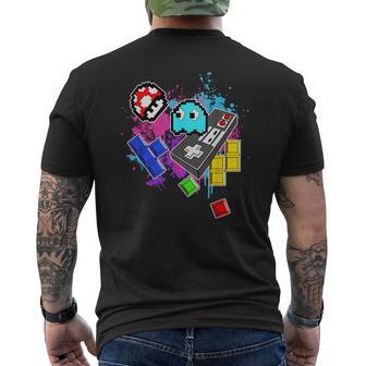Retro Gamer „Soerbringte Ich Meine Kindheit Retro Gaming“ T-Shirt mit Rückendruck - Geschenkecke