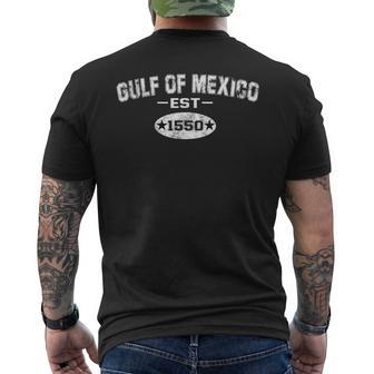 Retro Gulf Of Mexico Est 1550 Mexican Flag Men's T-shirt Back Print - Thegiftio UK
