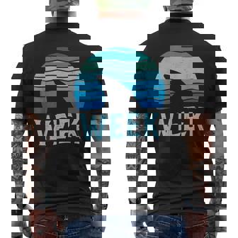 Retro Shark Fin Week 2025 Shark Lover Ocean Wildlife Summer Men's T-shirt Back Print - Thegiftio