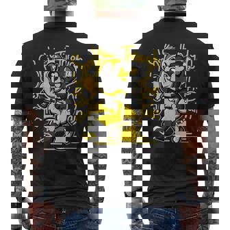 Retro Thunder Yellow 4S Black White Color Match Men's T-shirt Back Print - Thegiftio