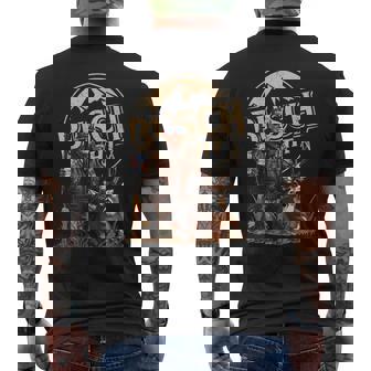 Retro Trump Hunting Deer Beer Drinking Hunting On Back Men's T-shirt Back Print - Thegiftio UK