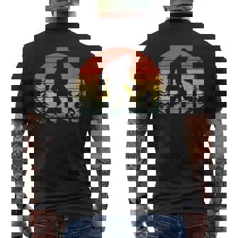 Retro Vintage Bigfoot Dad Fathers Day Father Son Matching Men's T-shirt Back Print | Mazezy
