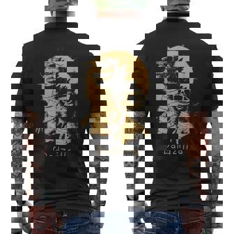 Retro Vintage Dadzilla Father Of The Devil Dad And Son Men's T-shirt Back Print - Thegiftio