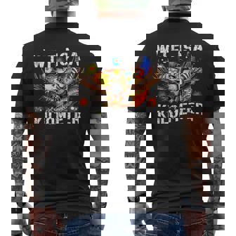 Retro Wtf Is A Kilometer Patriotic American Freedom Men's T-shirt Back Print | Mazezy