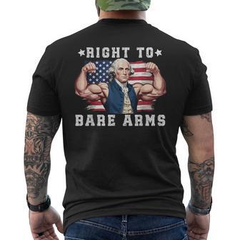 Right To Bare Arms Us Flag 4Th Of July George Washington Men's T-shirt Back Print - Thegiftio UK