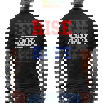 Rise Above Hate Red And Blue America メンズTシャツ バックプリント - Kawaiitshirt