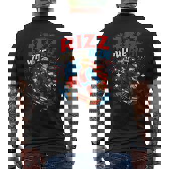 Rizz White Blue Patriotic Washington 4Th Of July Freedom Men's T-shirt Back Print - Thegiftio UK