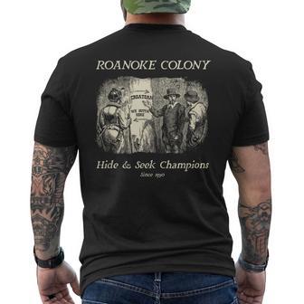 Roanoke Colony Hide & Seek Champions 1590 Men's T-shirt Back Print - Thegiftio UK