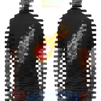 Rock On Fire Electric Guitarkull Headstock T T-shirt da uomo con stampa posteriore - Novitaregali