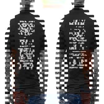 Rock N Roll Will Never Die Rock Heavy Metal Musicintage T-shirt da uomo con stampa posteriore - Novitaregali