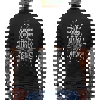 Rock And Roll Guitar Vintage Rock Music Men's T-shirt Back Print - Monsterry
