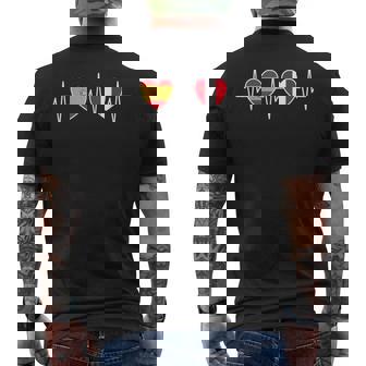 Ropa Y Regalos De Doble Nacionalidad España Y Perú Bandera De Perú Banderas -Adultos Pequeño Manga De Doble Puntada Camiseta Hombre Estampado Espalda - Regaloses