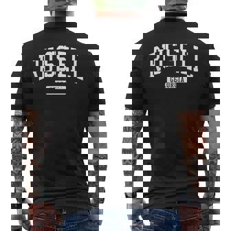 Russell Georgia Ga ビンテージ アスレチック スポーツデザイン メンズTシャツ バックプリント - Kawaiitshirt