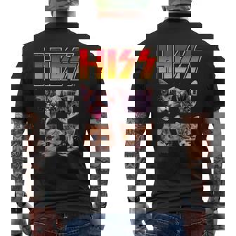 Hiss Cat Cat Lover Kittens Rock Music Cat Hiss メンズTシャツ バックプリント - Kawaiitshirt