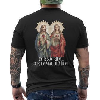 Sacré-Cœur De Jésus Et Cœur Immaculé De Marie Catholique T-shirt imprimé au dos - Cadeauxyz